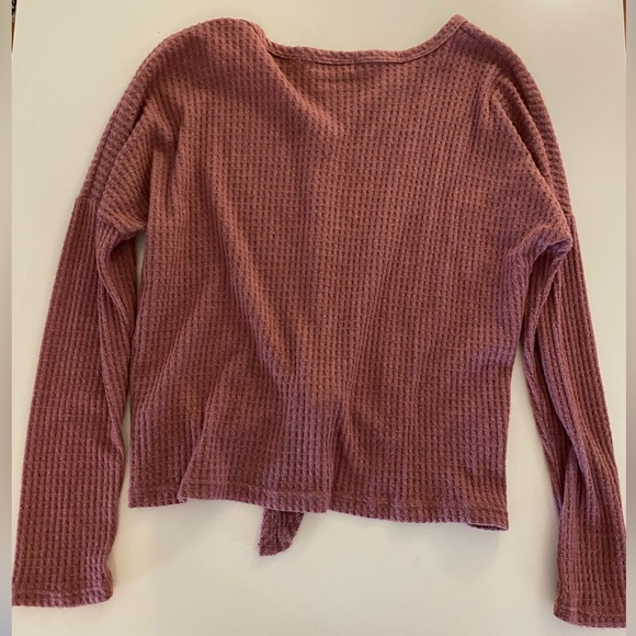 Women’s size small Altar’d State waffle top button front tie bottom - Picture 2 of 4